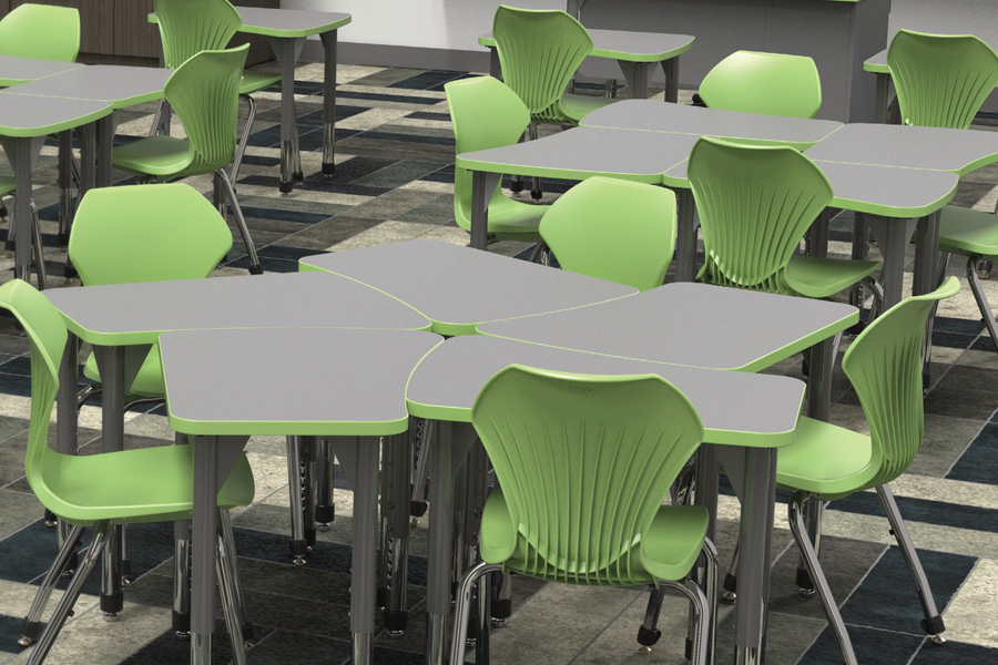 classroom chairs and desks 