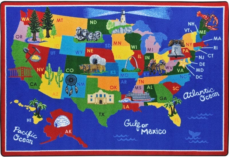 Click here for more Maps & Geography Rugs for Preschools by Worthington