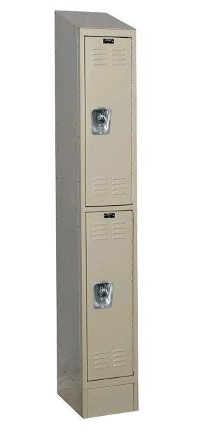 Click here for more Hallowell Ready Built Lockers w/ Sloped Tops, Bases & Locks by Worthington