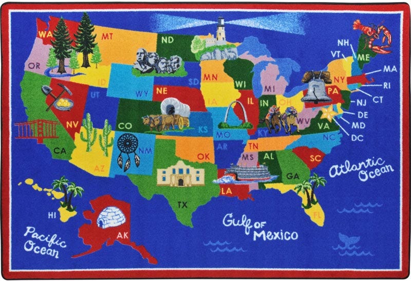 Joy Carpets Maps & Geography Rugs