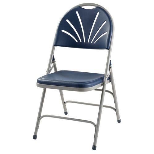 National Public Seating Fan Back Polyfold Folding Chair 4 Pack