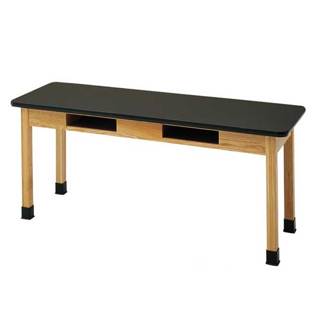 Laminate Top Hardwood Science Table with Book Compartments (24'' D X 54'' W)