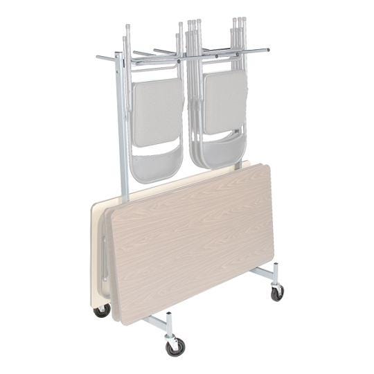 Folding Chair Dolly Cart Foldable Seat Table Easy Assemble Hanging Storage 