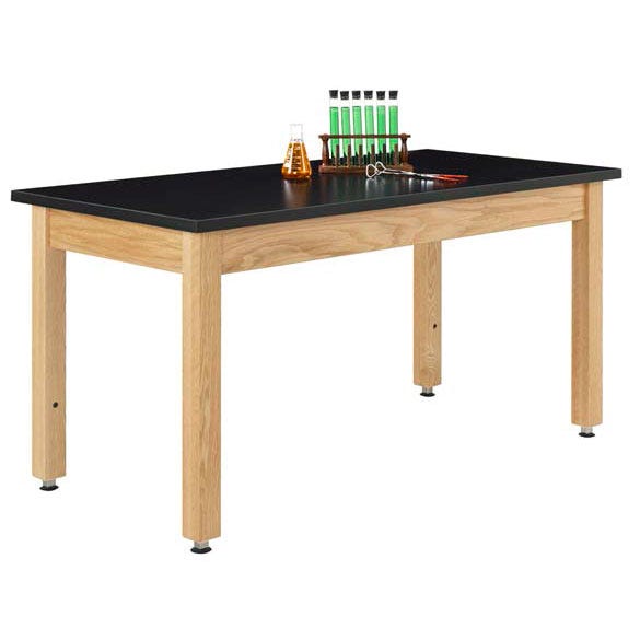 ChemGuard Top, Adjustable Wooden Leg Science Table (24'' D X 72'' W)