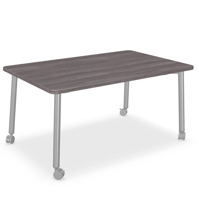 Akt Table w/ Circular Legs  (60'' W x 36'' D x 29'' H - Rectangle)
