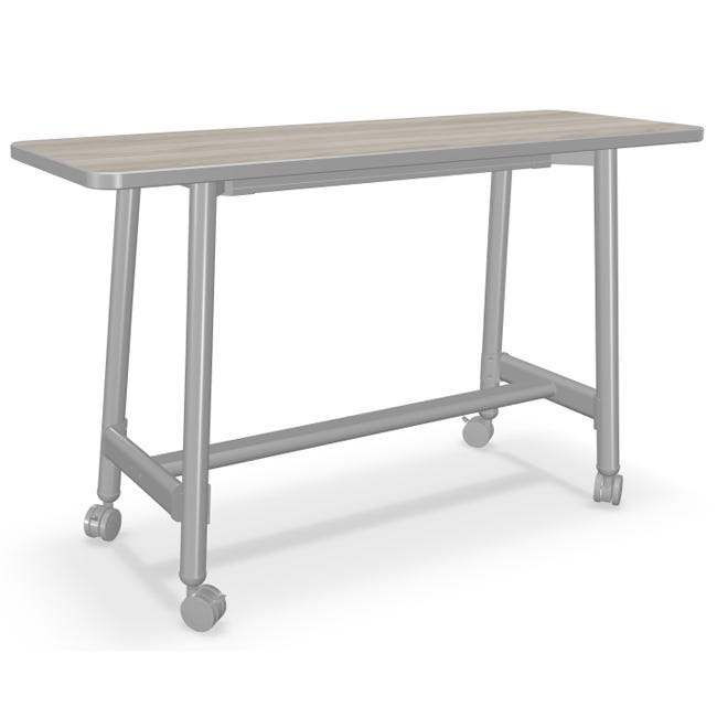 Akt Table w/ Circular Legs  (60'' W x 20'' D x 36'' H - Rectangle)
