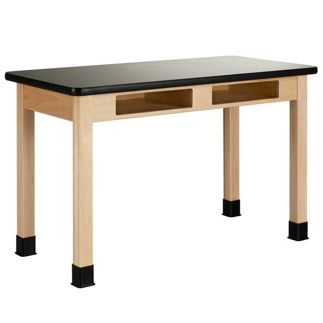 Laminate Maple Science Table with Book Compartment (24'' D X 48'' W)