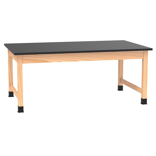 Solid Epoxy Resin Top Hardwood Science Table (42'' D X 60'' W)
