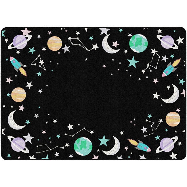Outer Space Borders Black Multi Carpet