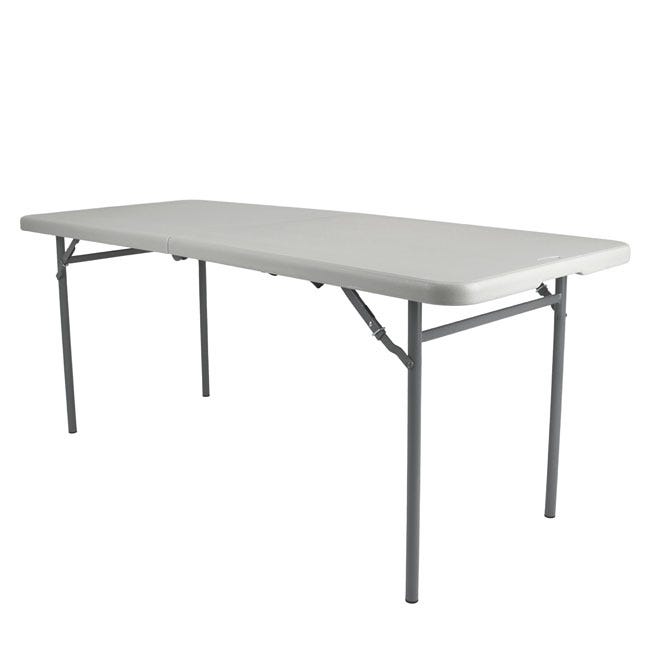 Comfort Max Fold In Half Plastic Folding Table - 30"D x 72"L by National Public Seating Comfort Max Fold In Half Plastic Folding Table - 30"D x 72"L by National Public Seating