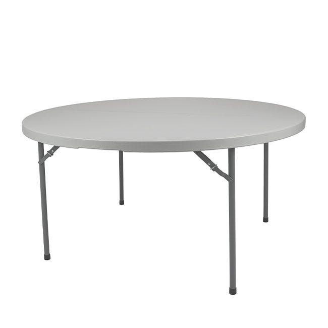 Comfort Max Fold In Half Round Plastic Folding Table - 48" by National Public Seating Comfort Max Fold In Half Round Plastic Folding Table - 48" by National Public Seating