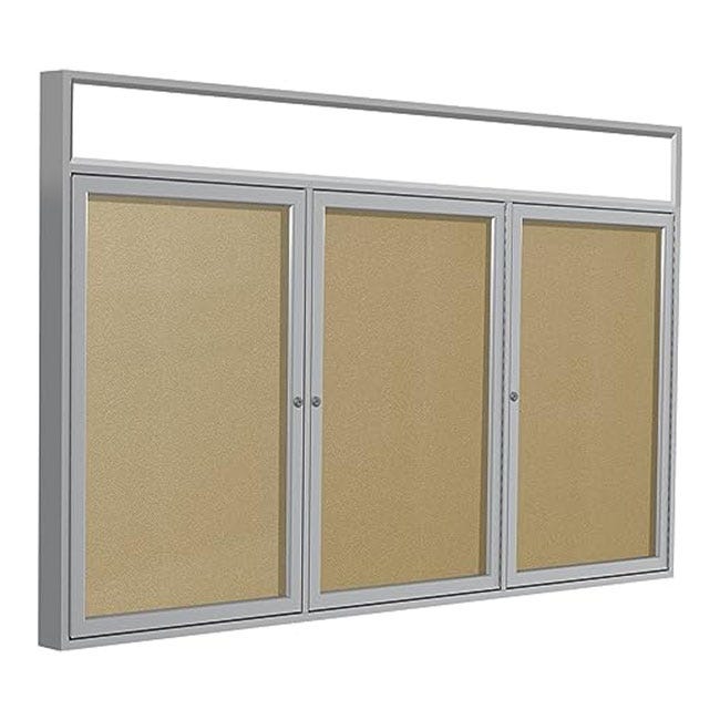 Enclosed cork bulletin board with header. Enclosed cork bulletin board with header.