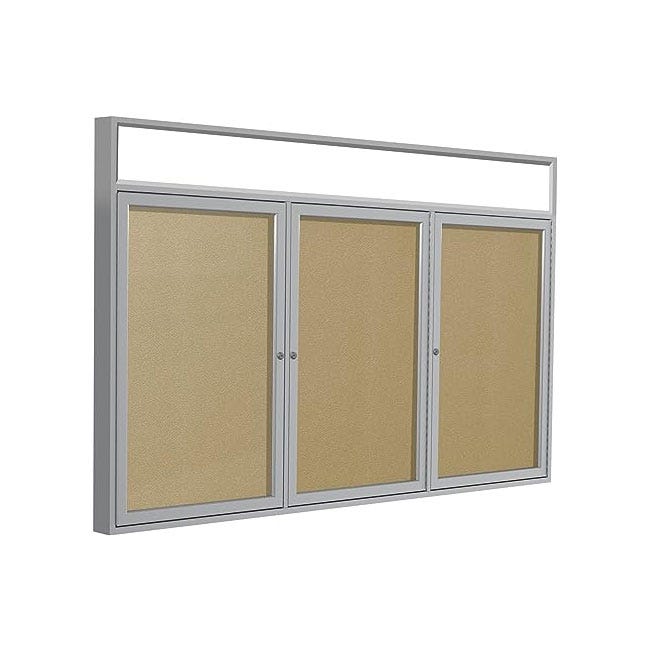Enclosed bulletin board with header. Enclosed bulletin board with header.