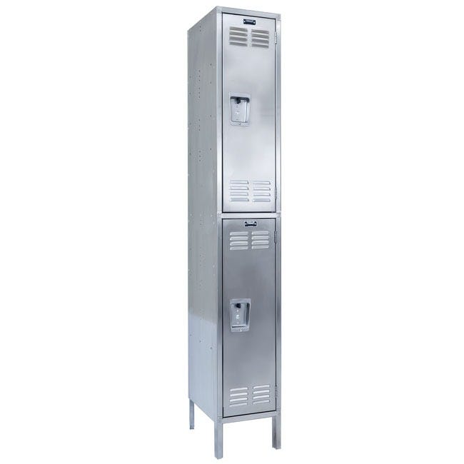 Stainless Steel Double-Tier 1-Wide Lockers (36'' H Opening)