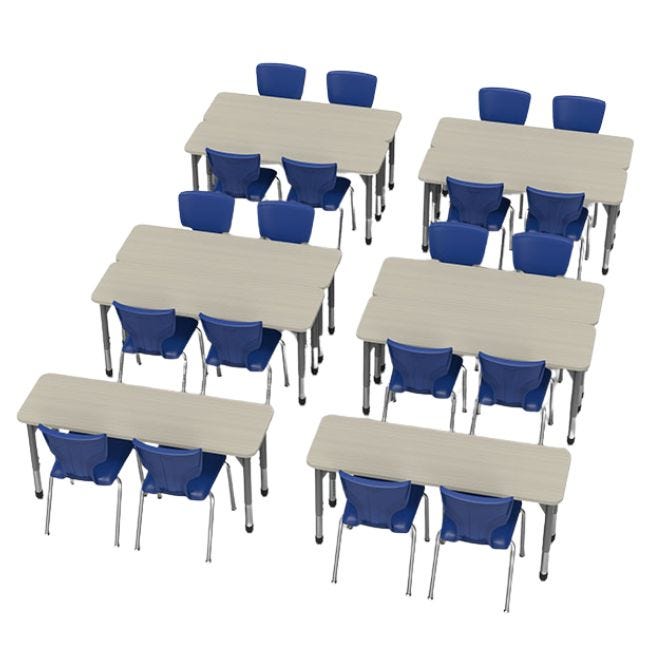 Classroom Set - 10 Premier Rectangle Desks (20