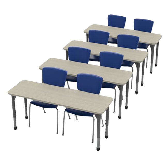 Classroom Set - 4 Premier Rectangle Desks (20