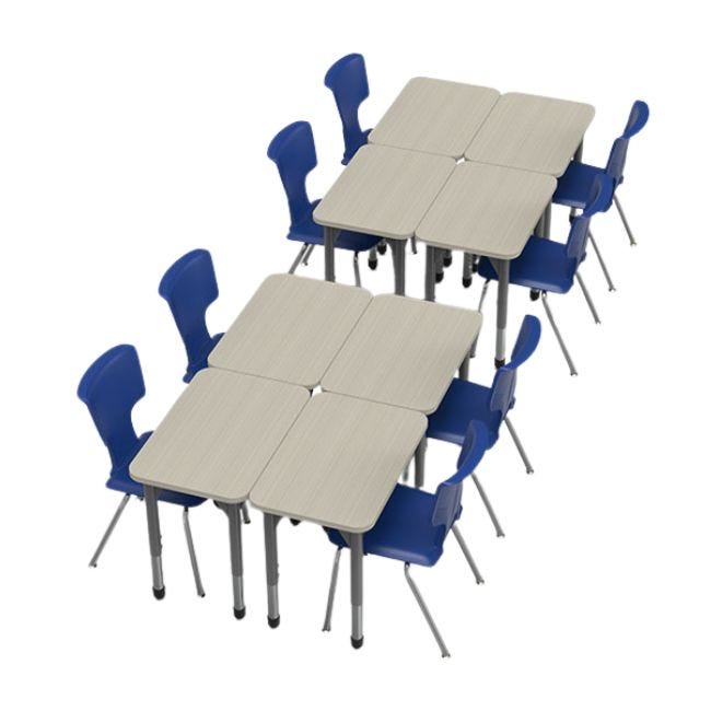 Classroom Set - 8 Premier Rectangle Desks (20