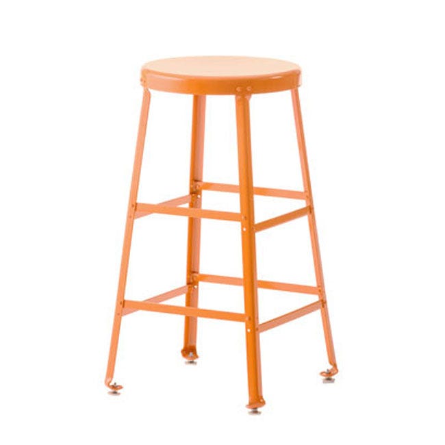 Steel orange classroom stool by montisa Steel orange classroom stool by montisa