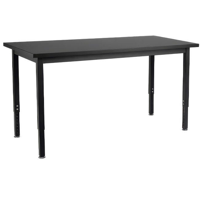Height Adjustable Steel Science Table with Chemical Resistant Top (24'' x 54'')