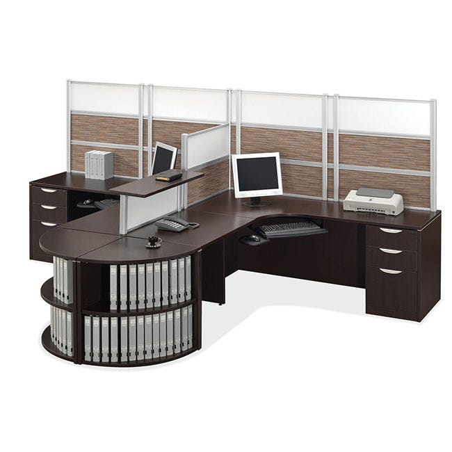 Multi-person office workstation.