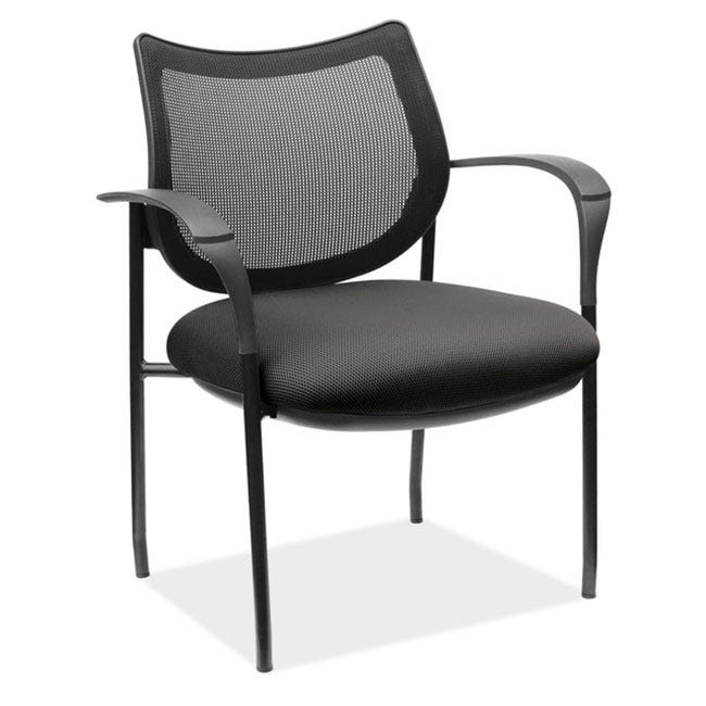 Mesh back office guest chair with padded seat. Mesh back office guest chair with padded seat.
