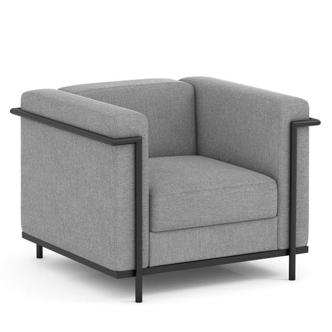 Gray club chair for waiting rooms and common areas