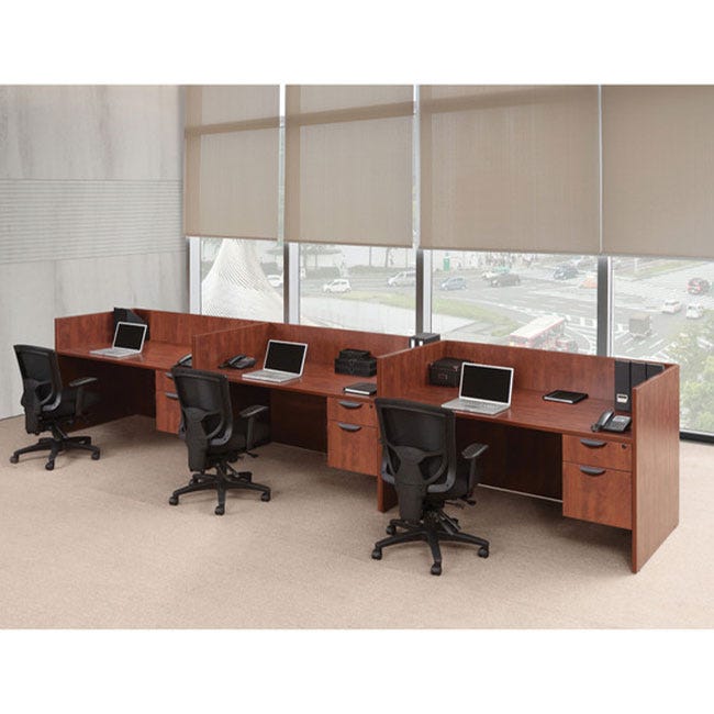 Multi-person reception workstation. Multi-person reception workstation.