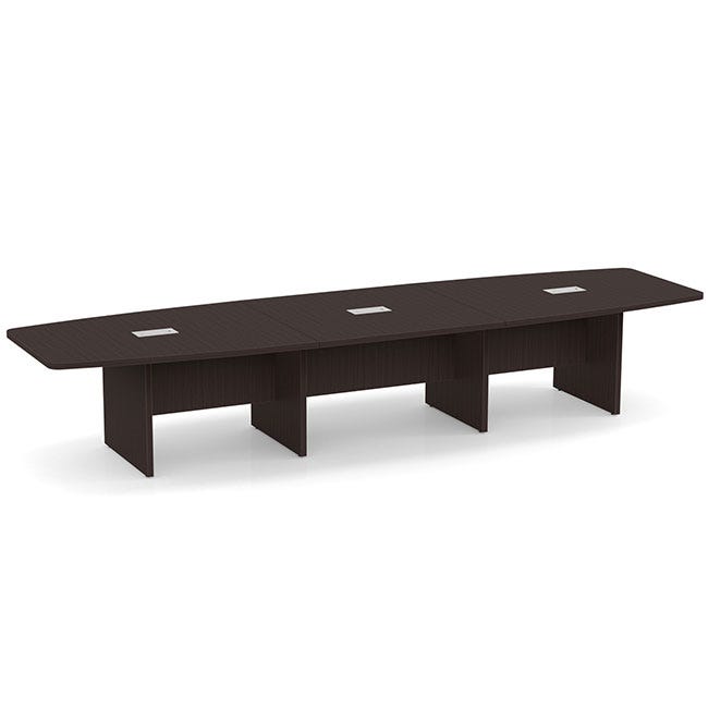 Expandable conference room table with slab base. Expandable conference room table with slab base.