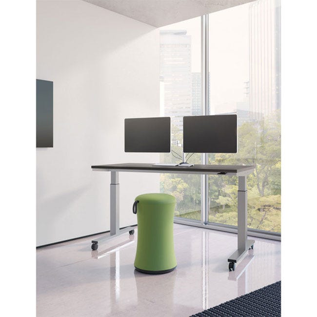 Mobile stand-up desk with pneumatic lift. Mobile stand-up desk with pneumatic lift.
