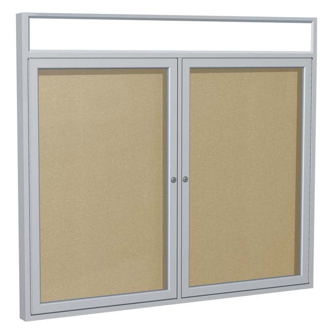 Enclosed bulletin board with header. Enclosed bulletin board with header.