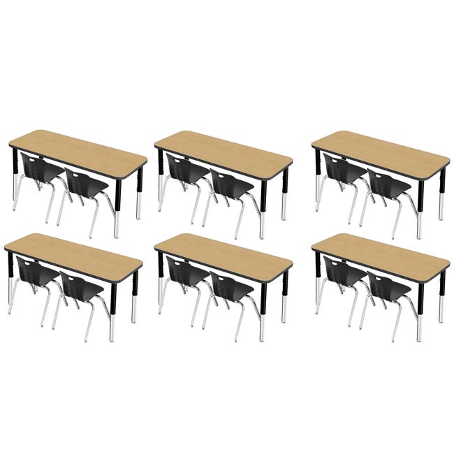 Classroom Set - 6 Synergy Student Desks (54