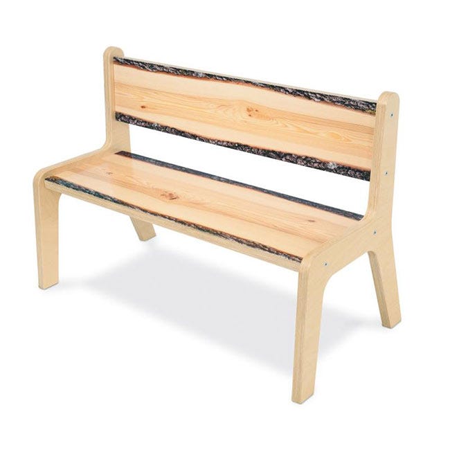 Nature-inspired wooden children’s bench