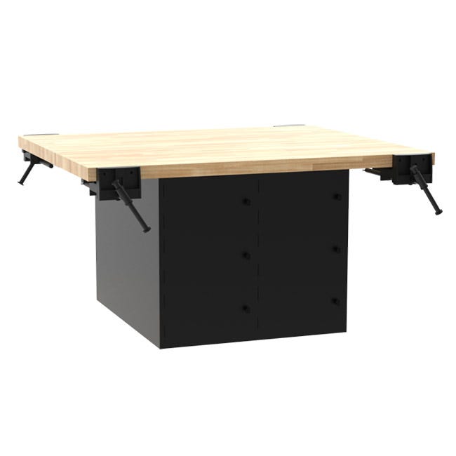Diversified Spaces Four-Station Steel Workbench w/ 12 Horizontal Locker ...