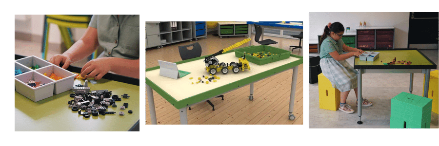 Robot building table for robotics labs