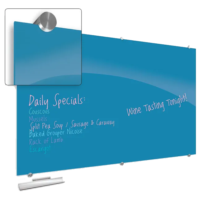 Blue conference room dry erase board