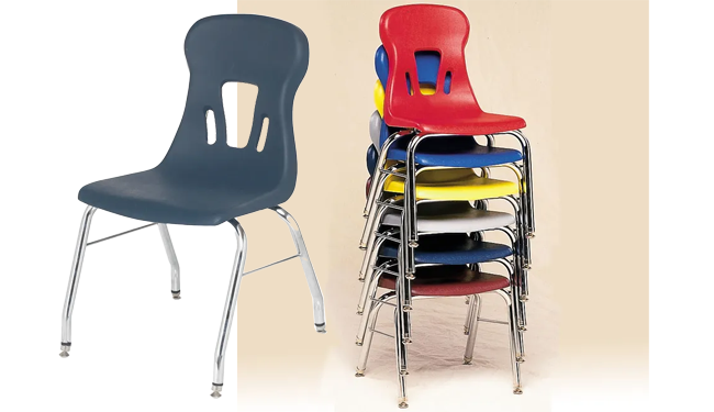 Colorful and stackable student classroom chairs for school  