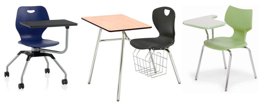 Types of Combination School Chair Desks