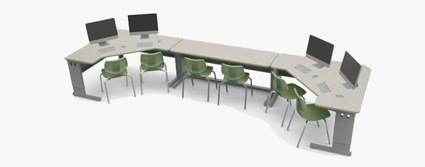 Computer table lab station for multi-users