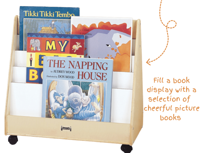 Worthington Direct Book display for preschoolers.