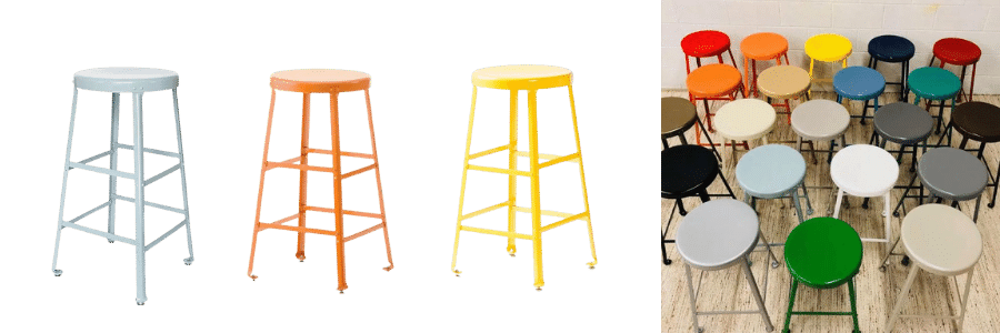 Colorful metal stools