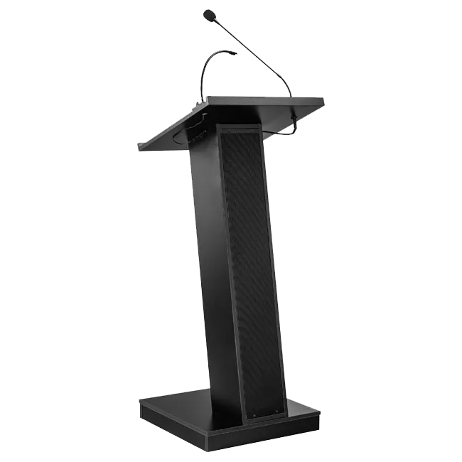 Black conference room lectern