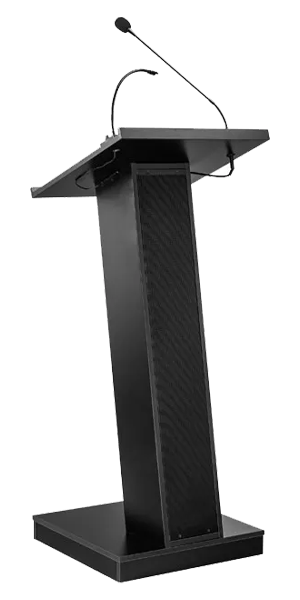 Black conference room lectern