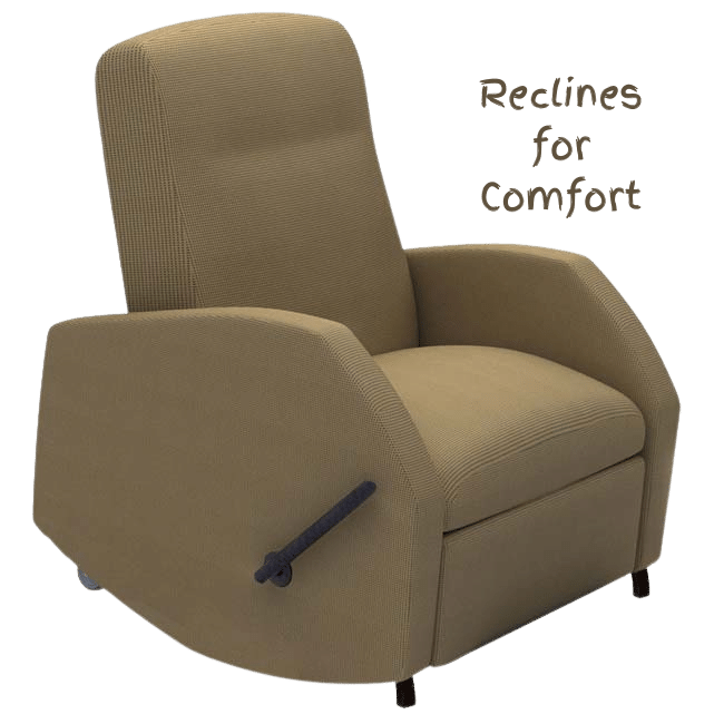 Tan recliner for doctor office. 