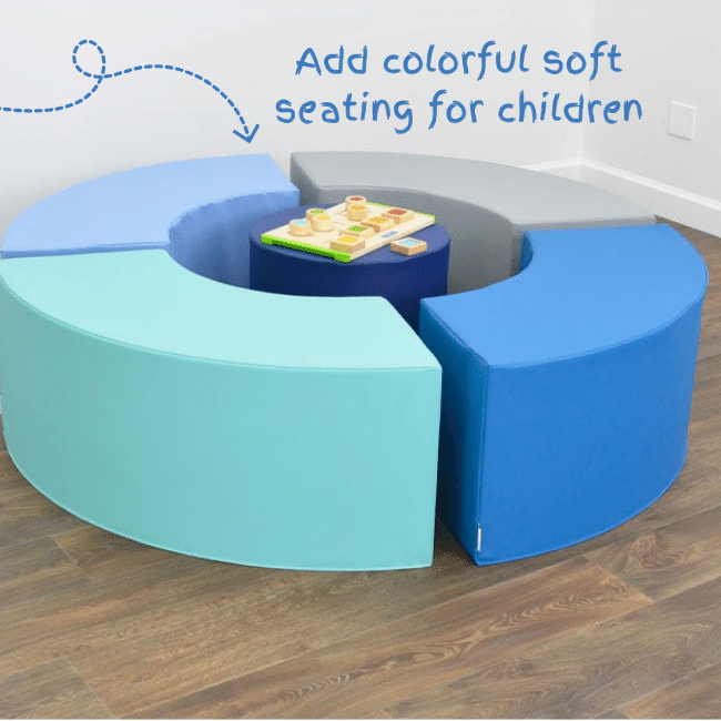 Worthington Direct Children's soft seating for waiting room.