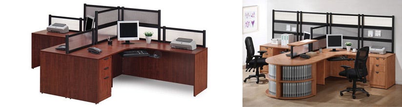 Two Person Desk with Dividers